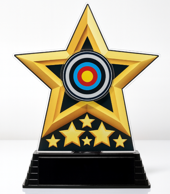 Acryl sportprijs gouden ster