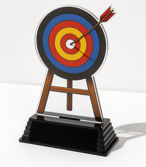 Acryl sportprijs pijl en boog